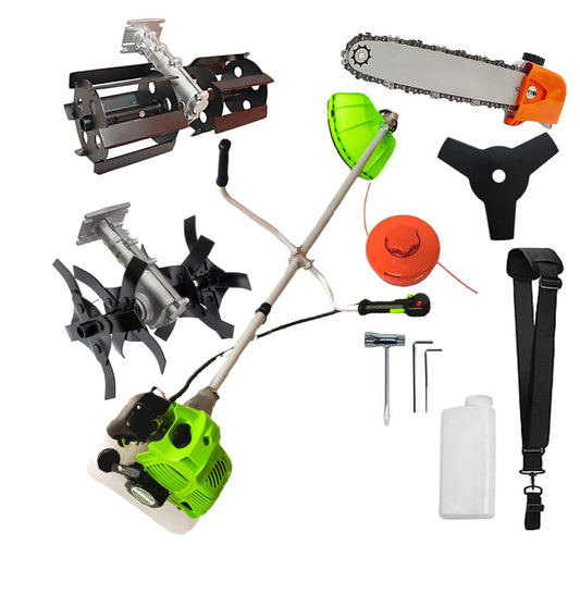 eMESERIASUL.RO Motocoasa pe benzina ALFA 7* PROFESSIONAL, Accesorii si 1xDisc Stea, 8CP, VERDE, Plus Cap DRUJBA, PRASITOARE, CULTIVATOR, POZA 1