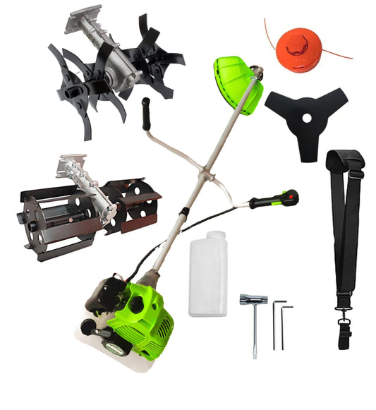 eMESERIASUL.RO Motocoasa pe benzina ALFA 7* PROFESSIONAL, Accesorii si 1xDisc Stea, 8CP, VERDE, Plus PRASITOARE, +CULTIVATOR, POZA 1