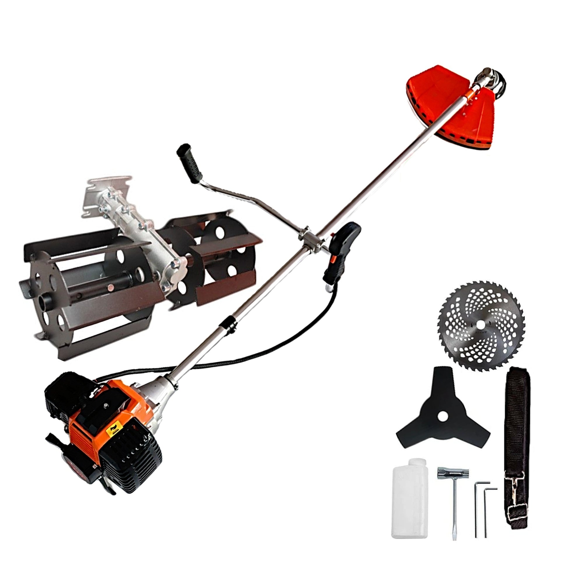 eMESERIASUL.RO Motocoasa pe benzina URAL 7* PROFESSIONAL, 52cc, 6CP, Accesorii Incluse, Disc Stea și VIDIA, PRASITOARE, POZA 1