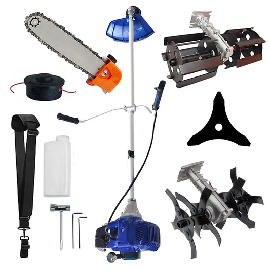 eMESERIASUL.RO Motocositoarea FERMIERULUI-GOSPODAR, Blue-Efficient, Accesorii si 1xDisc, ALBASTRU-3.4CP, Plus Cap DRUJBA, PRASITOARE, CULTIVATOR, POZA 1