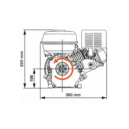 eMESERIASUL.RO Motor motocultor / uz general AP GX160 (168F), 6.5CP, 4 timpi, ax cilindric 20mm, POZA 11