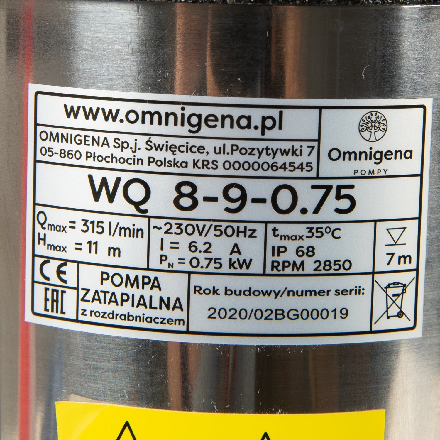 eMESERIASUL.RO Pompa apa murdara cu tocator OMNI (Polonia) WQ 8- 9-0,75, 0.75KW, debit 315l/min, H refulare 11m, submersibila, POZA 5