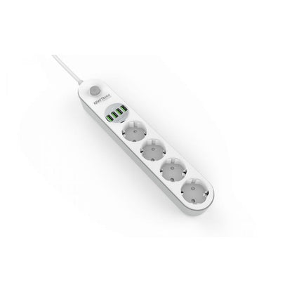 eMESERIASUL.RO Prelungitor electric 2m cu intrerupator KRAFTMEN K4030 4 prize, 4 mufe USB, POZA 2