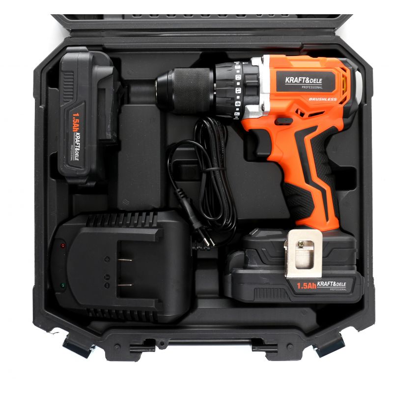 eMESERIASUL.RO SET Masina de insurubat si gaurit cu acumulator KRAFTMEN K1728, 1400RPM, 20V, mandrina 13mm, include 2 acumulatori, POZA 10