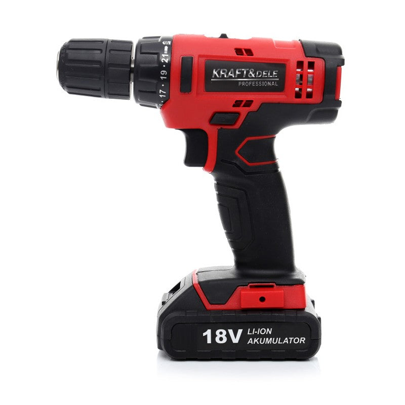 eMESERIASUL.RO SET Masina insurubat si gaurit pe acumulator KRAFTMEN K1566, 1350RPM, include 1 acumulator 18V, 6 burghie si 6 biti, POZA 3