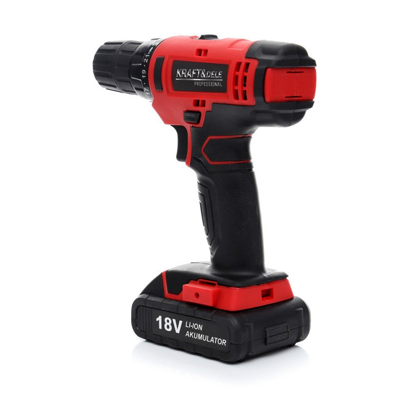 eMESERIASUL.RO SET Masina insurubat si gaurit pe acumulator KRAFTMEN K1566, 1350RPM, include 1 acumulator 18V, 6 burghie si 6 biti, POZA 4
