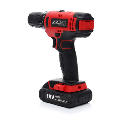 eMESERIASUL.RO SET Masina insurubat si gaurit pe acumulator KRAFTMEN K1566, 1350RPM, include 1 acumulator 18V, 6 burghie si 6 biti, POZA 4