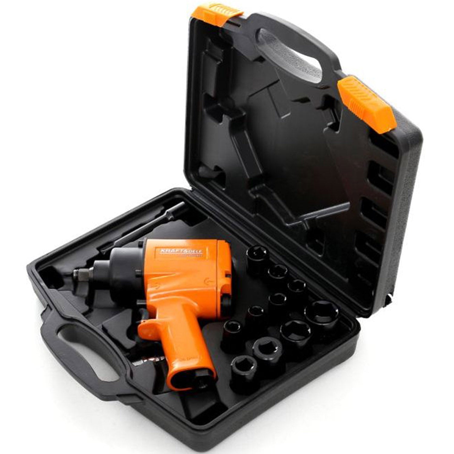 eMESERIASUL.RO SET Pistol cheie cu impact pneumatic si Capete Tubulare (prize) KRAFTMEN K1425, Drive 1/2", 1050Nm, 8000RPM, POZA 2