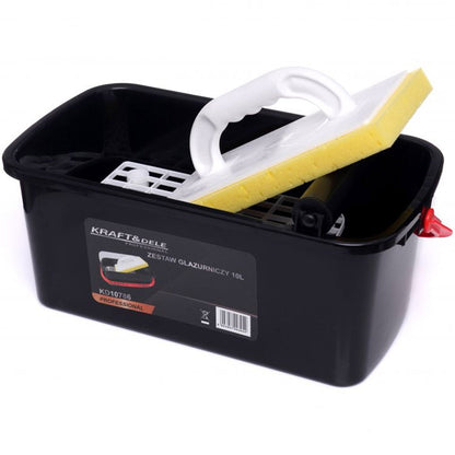 eMESERIASUL.RO SET SCULE si GALEATA 10L pentru zugravire si finisare placare cu gresie ori faianta, KRAFTMEN K10786, POZA 6