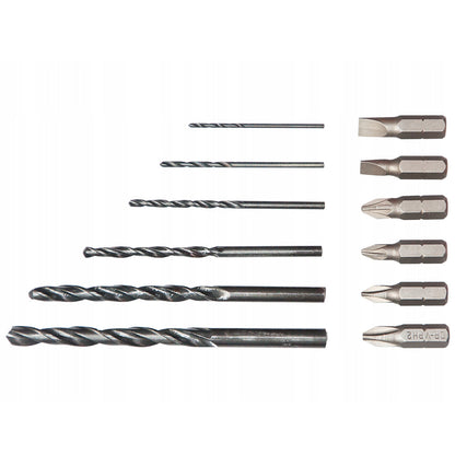 eMESERIASUL.RO SET Surubelnita cu acumulator KRAFTMEN K1670, include 2 acumulatori 12 V, 6 burghie si 6 biti incluse, POZA 9