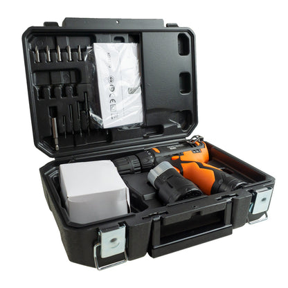 eMESERIASUL.RO SET Surubelnita cu acumulator KRAFTMEN K1670, include 2 acumulatori 12 V, 6 burghie si 6 biti incluse, POZA 10