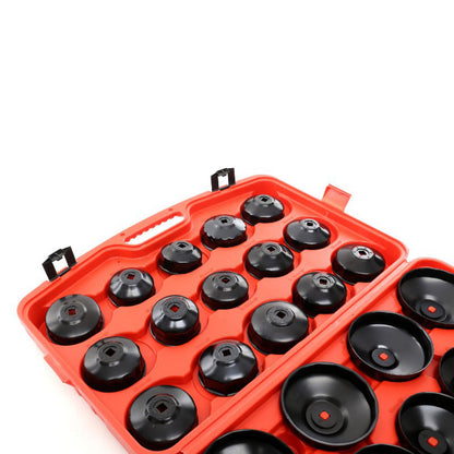 eMESERIASUL.RO SET TUBULARE (capace) desfacere filtre de ulei auto KRAFTMEN K10502, include 28+1 elemente, DRIVE 1/2" si 3/4", POZA 4