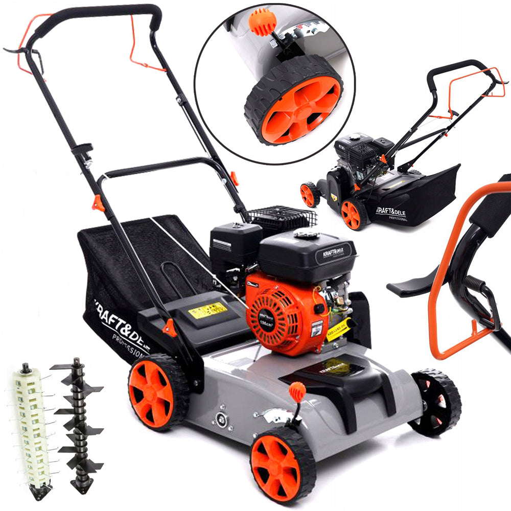 eMESERIASUL.RO Scarificator-aerator gazon cu motor pe benzina 4 timpi, KRAFTMEN K5191 5.2CP, 3.8KW, latime lucru 38cm, POZA 2
