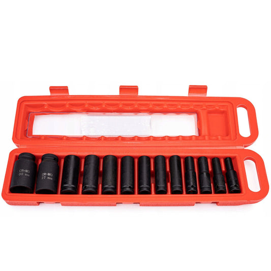 eMESERIASUL.RO Set 13 CHEI Tubulare (prize) cu impact KRAFTMEN K10521, Drive interior 1/2", 10-30mm, valiza transport inclusa, POZA 1