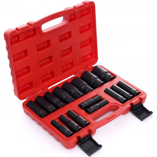 eMESERIASUL.RO Set 16 CHEI Tubulare (prize) cu impact KRAFTMEN K10531, Drive interior 1/2", 10-32mm, valiza transport inclusa, POZA 1