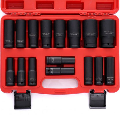 eMESERIASUL.RO Set 16 CHEI Tubulare (prize) cu impact KRAFTMEN K10531, Drive interior 1/2", 10-32mm, valiza transport inclusa, POZA 5