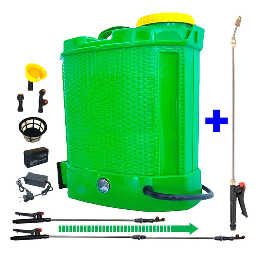 eMESERIASUL.RO Set Pompa de stropit cu acumulator Pandora 12L + Set Lance telescopica stropit de 3m, vermorel, POZA 1