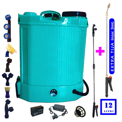 eMESERIASUL.RO Set Pompa de stropit cu acumulator Pandora 12L + Set Lance telescopica stropit de 3m, vermorel, POZA 2